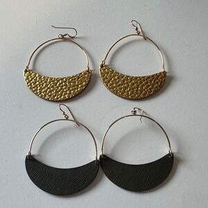 Nickel & Suede Hammered Gold and Olive Asters